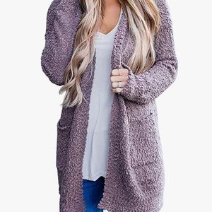 Merokeety Women’s Long Sleeve Open Front Chunky Knit Sweater Cardigan, sz M